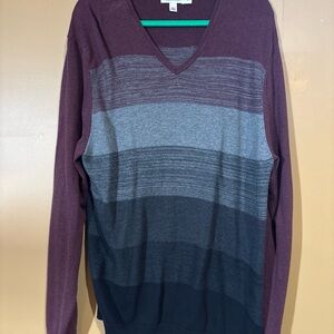 HC529  Calvin Klein Dyed Yarn Merino Wool Blend Gray Pullover Sweater Size XL/TG